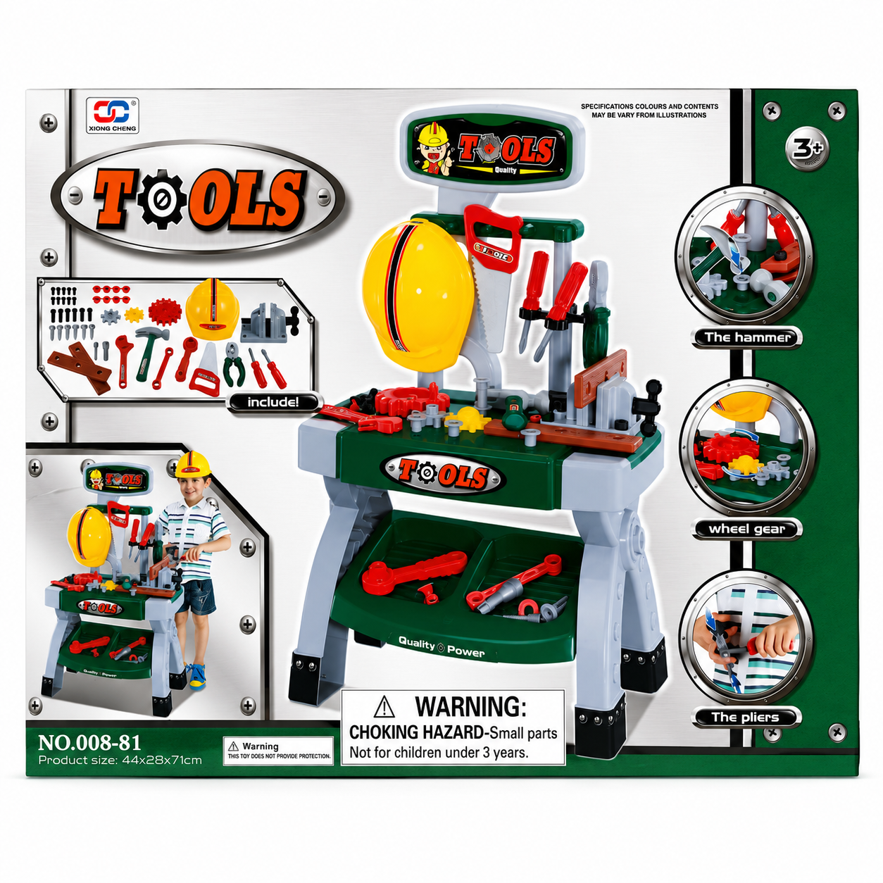 طاولة أدوات للأطفال مع خوذة | Kids Tools Workbench Set