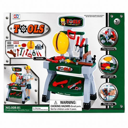 طاولة أدوات للأطفال مع خوذة | Kids Tools Workbench Set