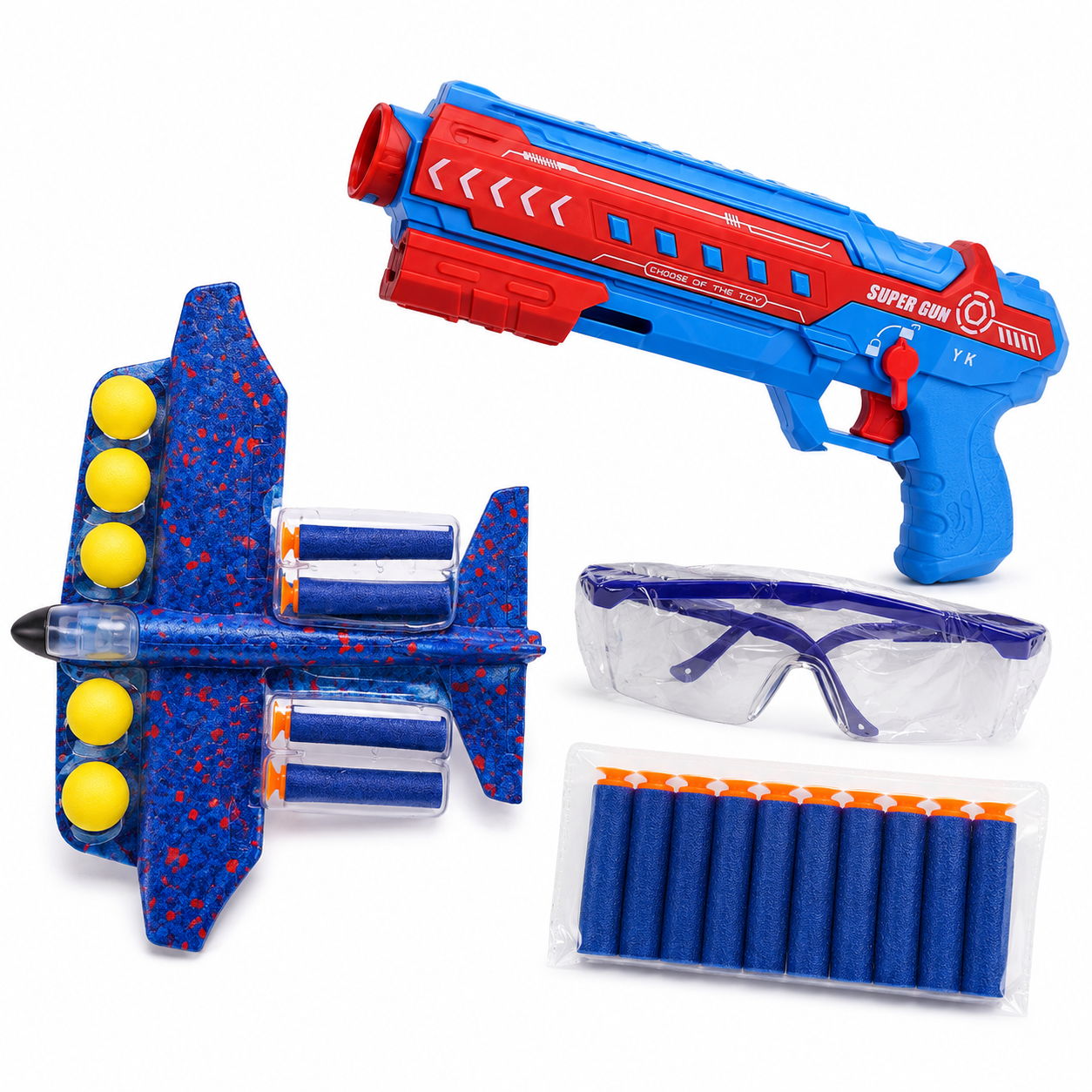 بندقية Aircraft Soft Ball Gun 4 في 1 للأطفال +8 سنوات