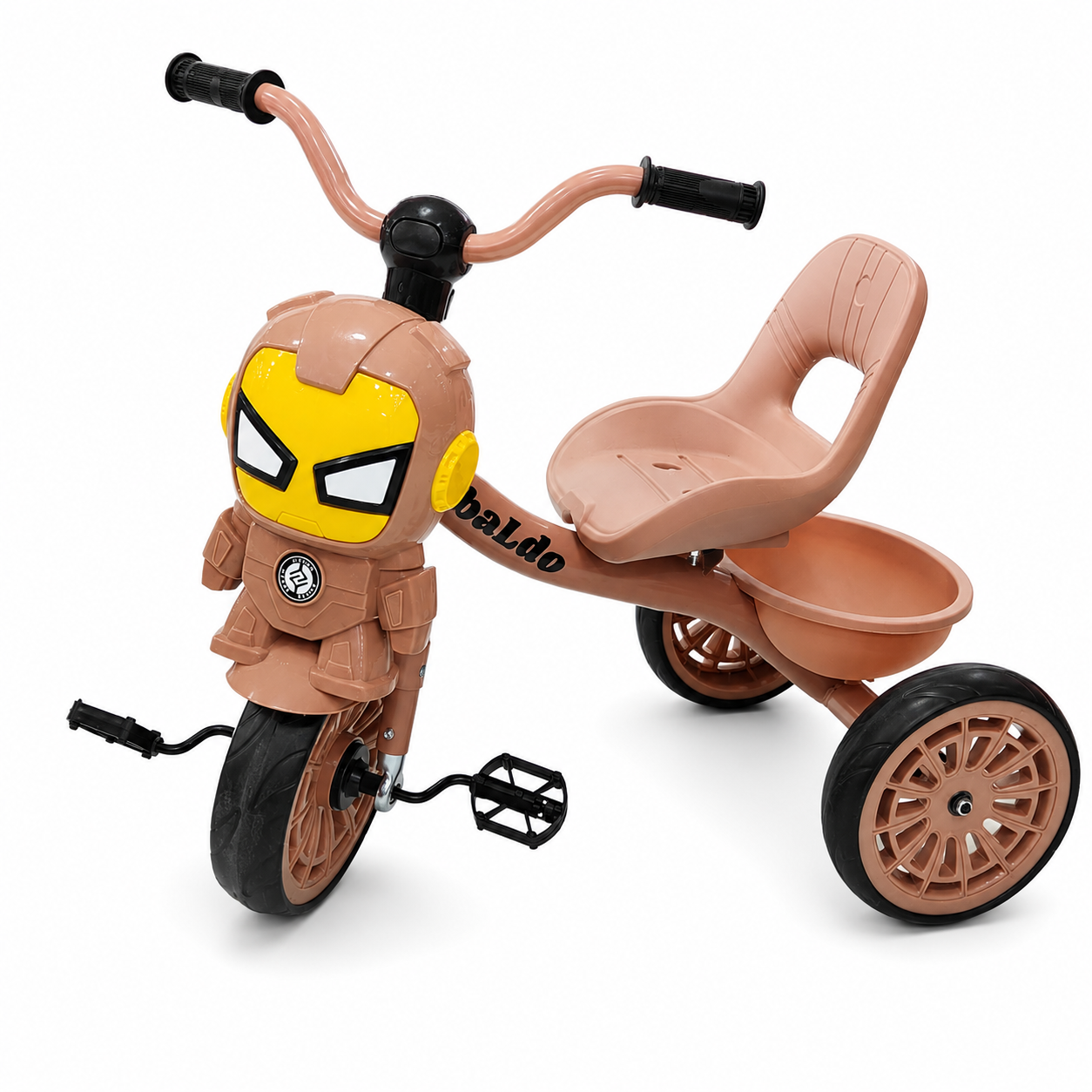 دراجة أطفال ثلاثية العجلات UBALDO بواجهة البطل الخارق – بني | Kids Tricycle