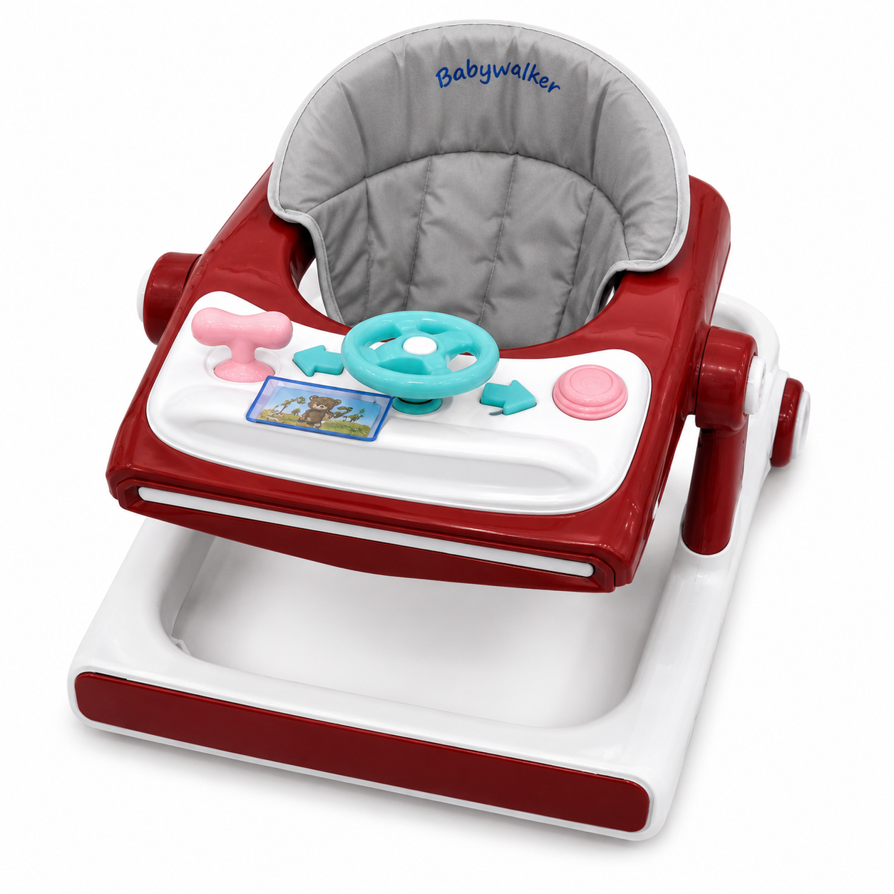 مشاية أطفال عصرية بمقعد مبطن ولوحة ألعاب | Modern Baby Walker with Activity Tray