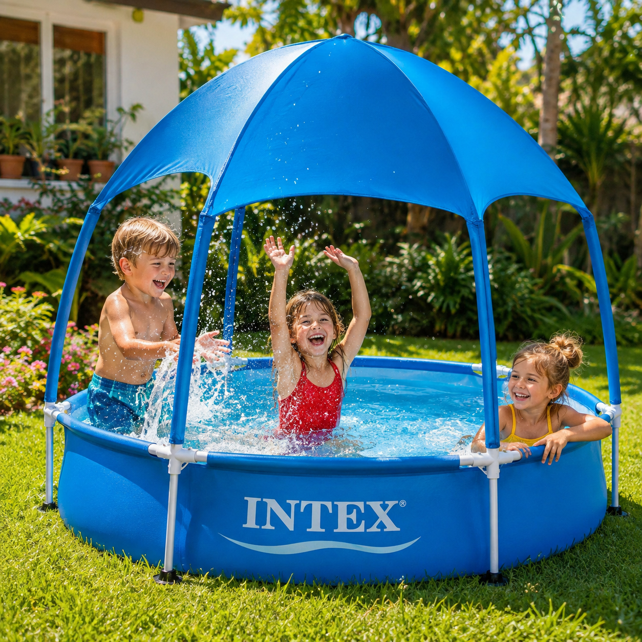 مسبح أطفال دائري مع مظلة إنتكس | Intex Kids Pool with Sunshade