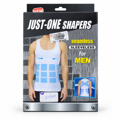 قميص مشد رجالي بدون أكمام Just-One Shapers Y-123 – أبيض | Men's Seamless Sleeveless Shaper