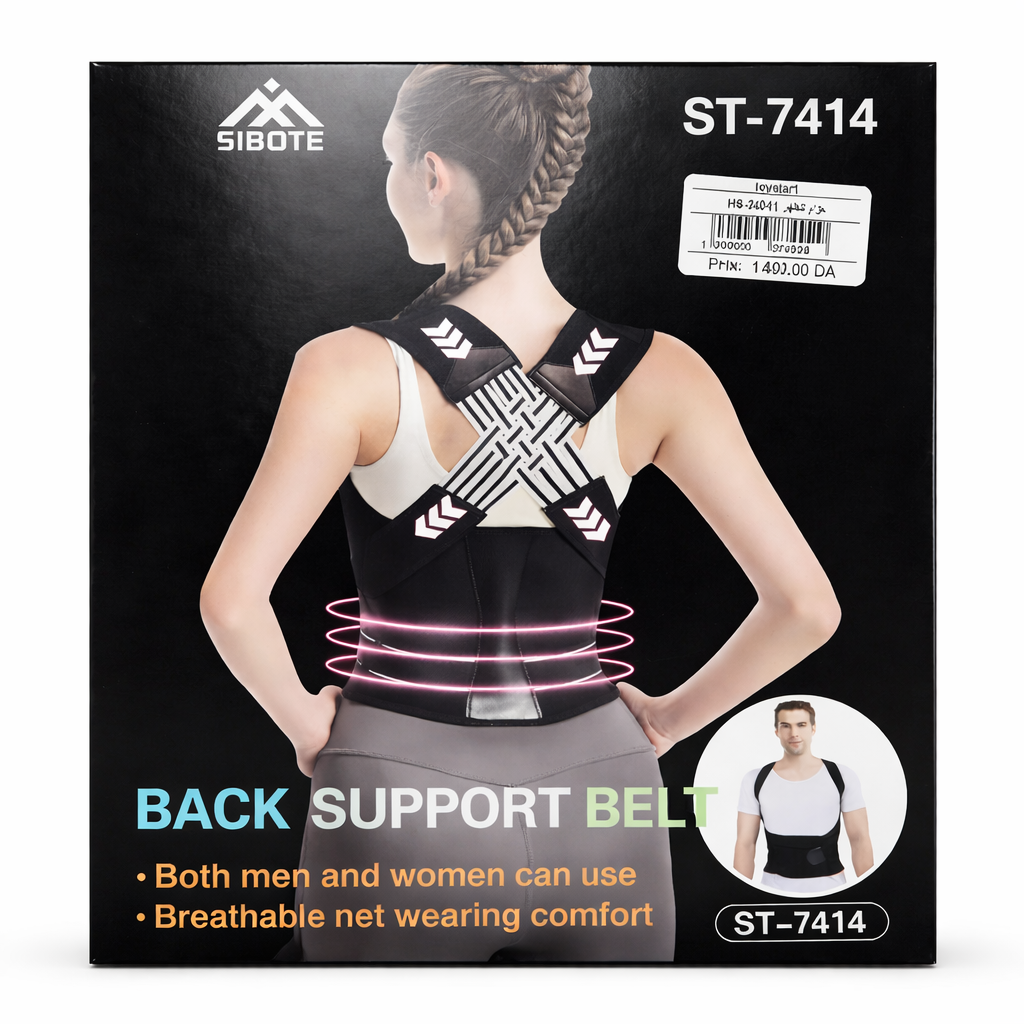 حزام دعم الظهر – Back Support Belt ST-7414 الخيار المثالي لتقويم الظهر وتخفيف الضغط اليومي على العمود الفقري بطريقة مريحة وعملية
