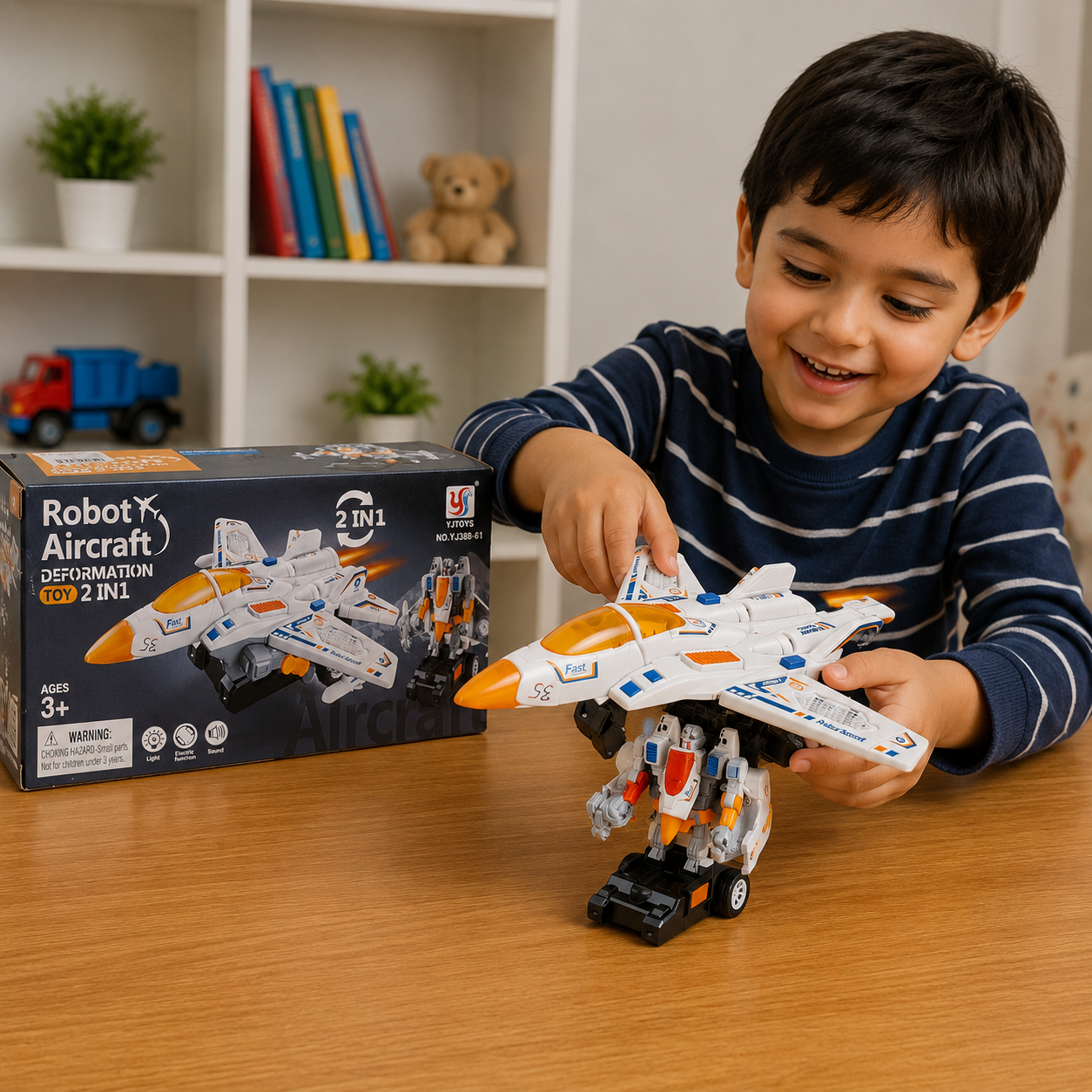طائرة روبوت متحولة 2 في 1 للأطفال | Robot Aircraft Deformation Toy 2 in 1
