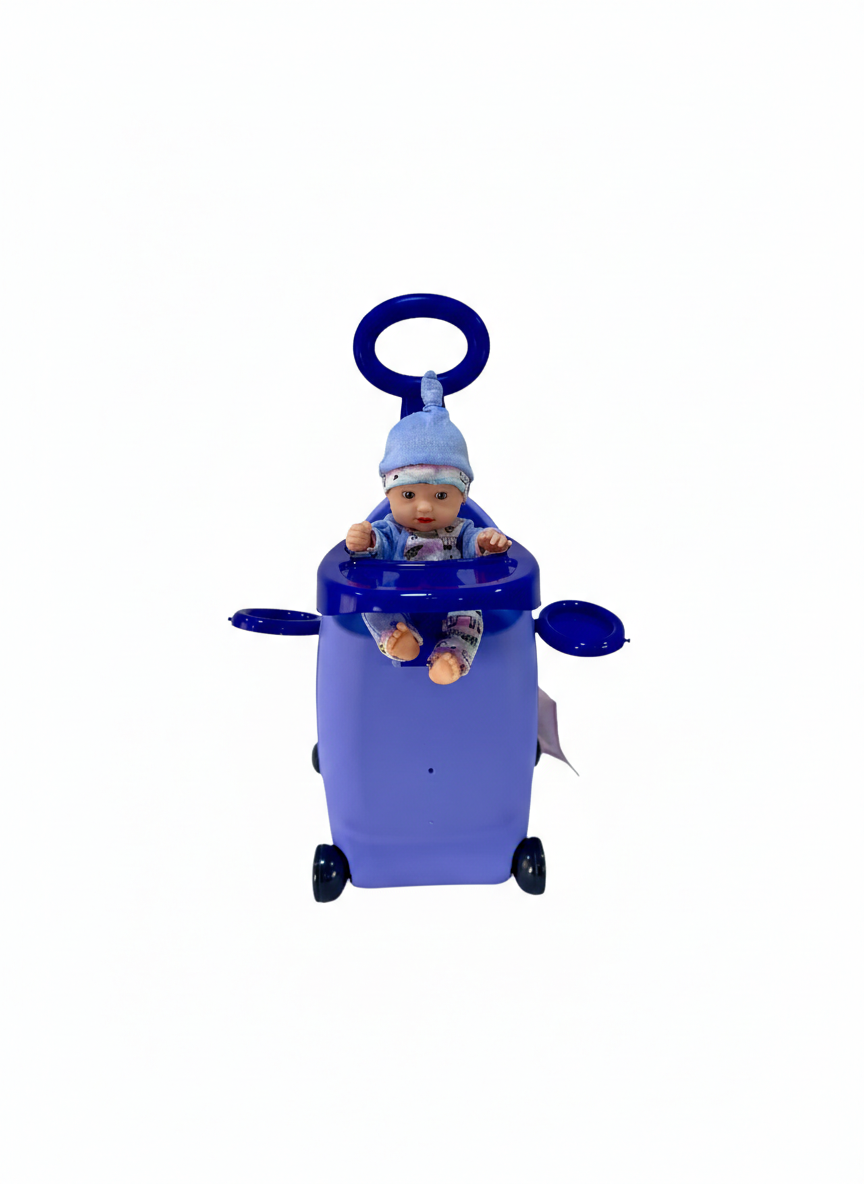 حقيبة ترولي الأطفال 3 في 1 – Baby Trolley Case 3-in-1 Doll Playset