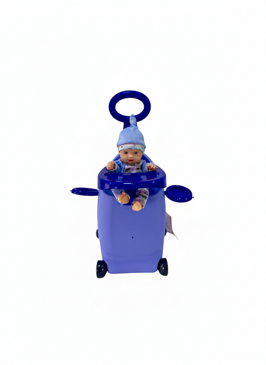 حقيبة ترولي الأطفال 3 في 1 – Baby Trolley Case 3-in-1 Doll Playset