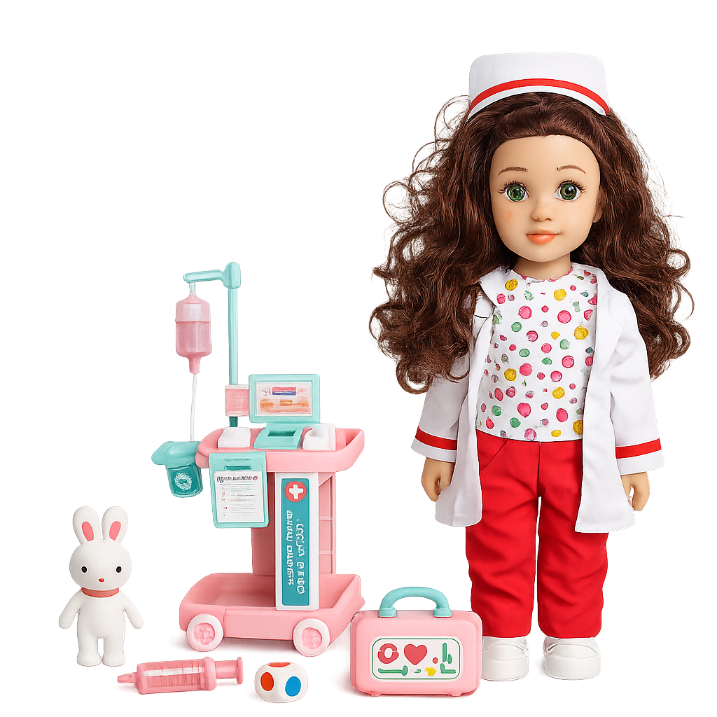 دمية طبيبة للأطفال +3 سنوات | Amicbaly Girl Doctor Doll