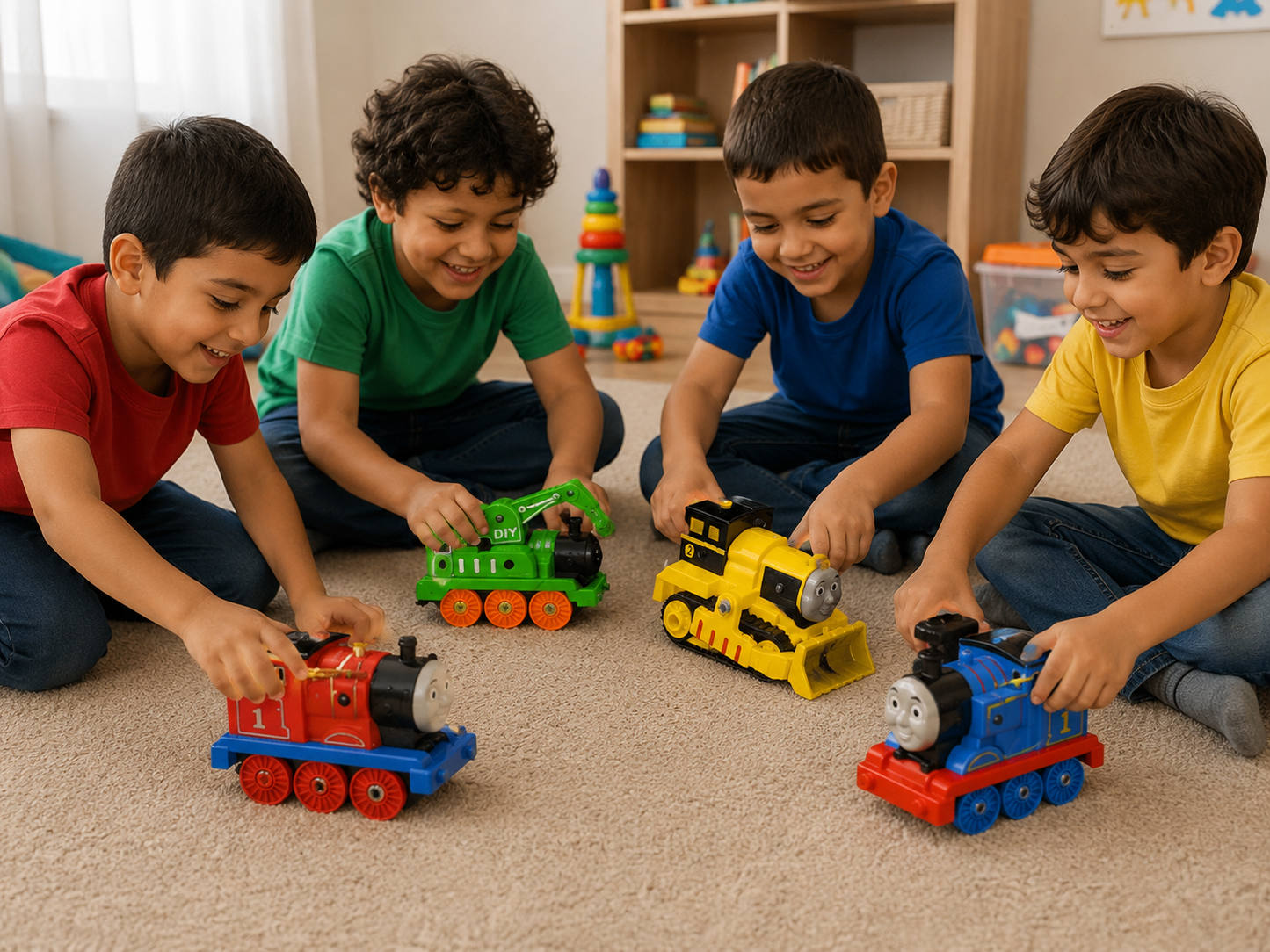 طقم قطارات تركيب للأطفال 4 قطع | Kids Connectable Toy Train Set (4 Pieces)