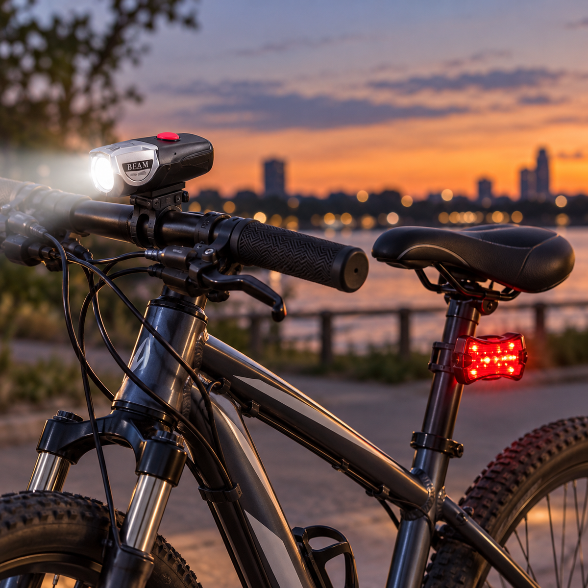 طقم أضواء دراجة أمامي وخلفي BEAM FF-302 BEAM FF-302 Bike Light Set