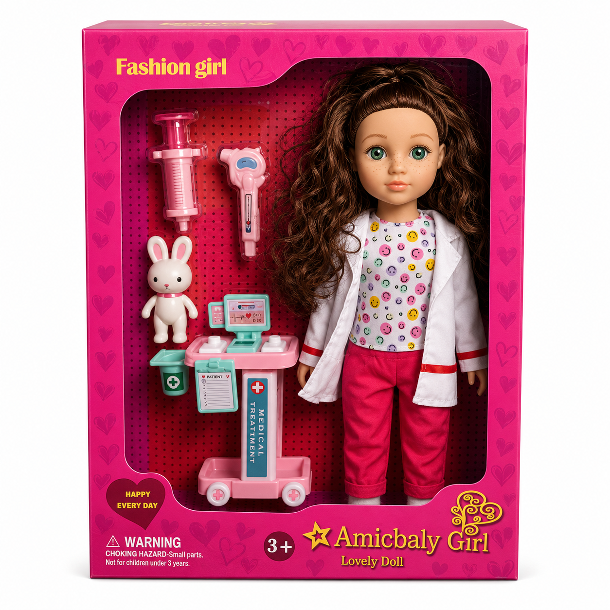 دمية طبيبة للأطفال +3 سنوات | Amicbaly Girl Doctor Doll