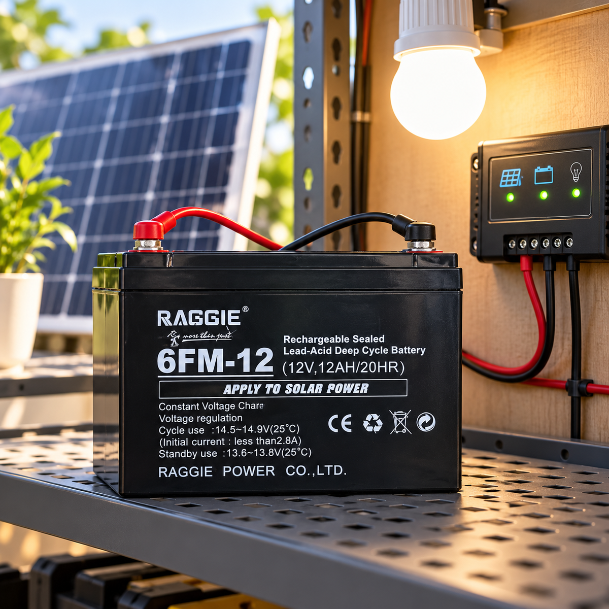 بطارية رصاصية RAGGIE 6FM-12 قابلة للشحن 12V 12Ah RAGGIE 6FM-12 Sealed Lead-Acid Battery
