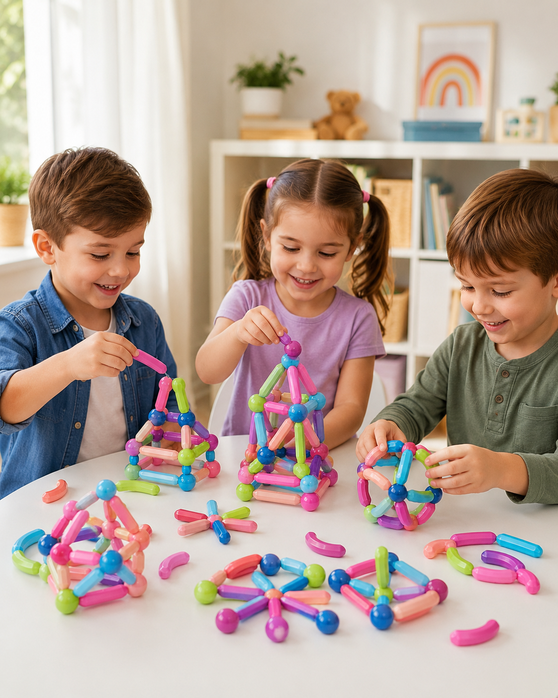 لعبة تركيب مغناطيسية 84 قطعة | Magnetic Sticks Building Set 84 PCS