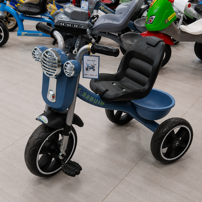 دراجة ثلاثية للأطفال بمقعد مريح وسلة خلفية | Kids Tricycle with Back Basket