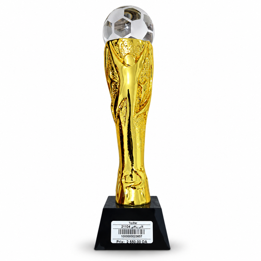 كأس رياضي ذهبي بكرة زجاجية 2110-4 | Golden Trophy with Glass Football 2110-4
