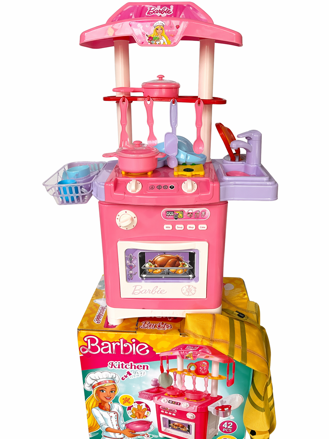 • مطبخ باربي للأطفال – Barbie Kitchen Play Set 47 Pieces لعبة ممتعة وتعليمية تمنح الأطفال تجربة طبخ خيالية مليئة بالمرح والإبداع