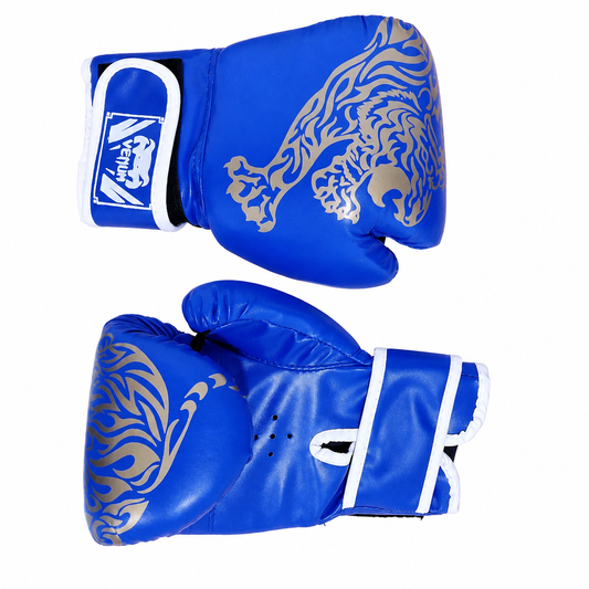 قفازات ملاكمة زرقاء برسمة أسد | Blue Lion Boxing Gloves
