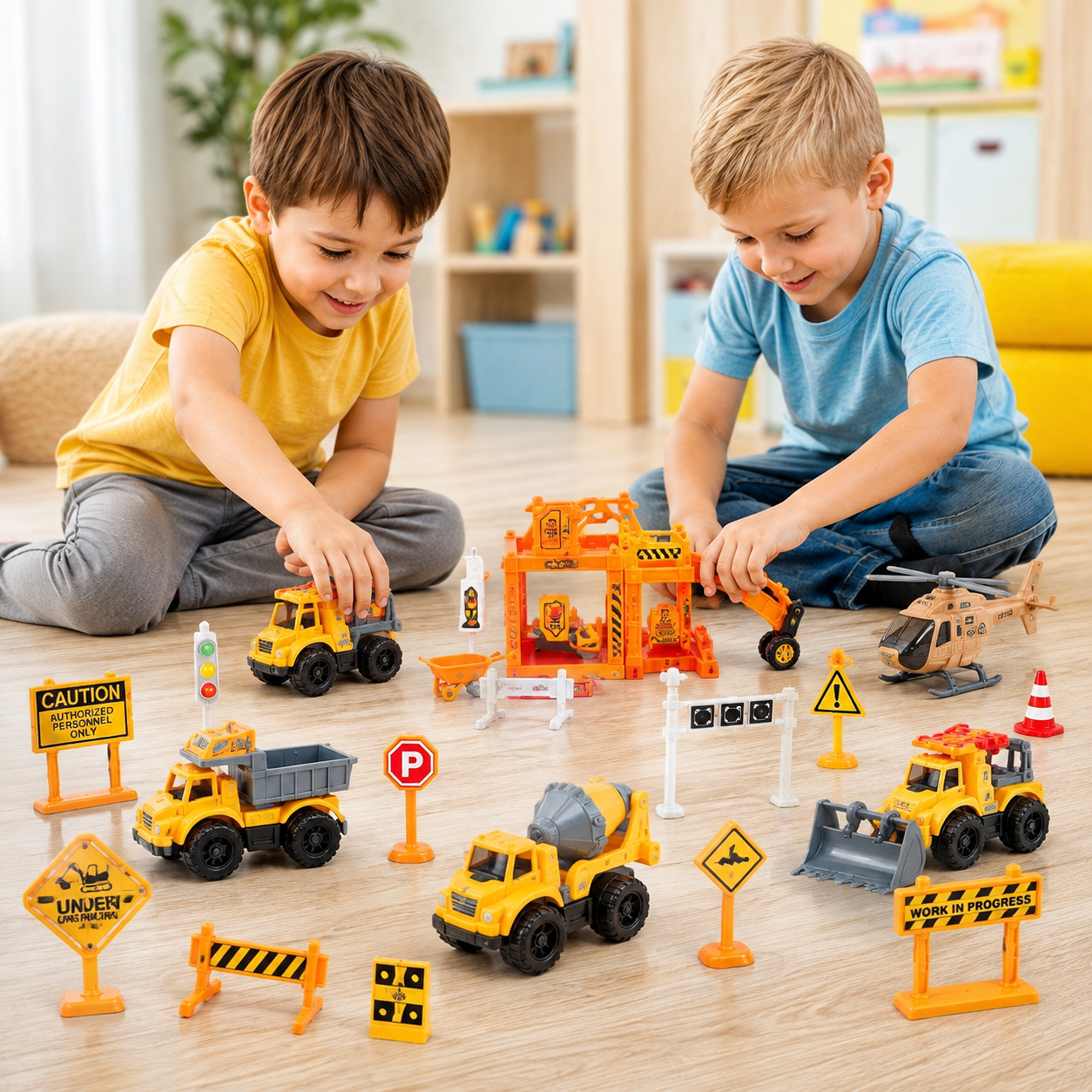مجموعة معدات البناء والإنشاءات للأطفال | City Construction Truck Playset