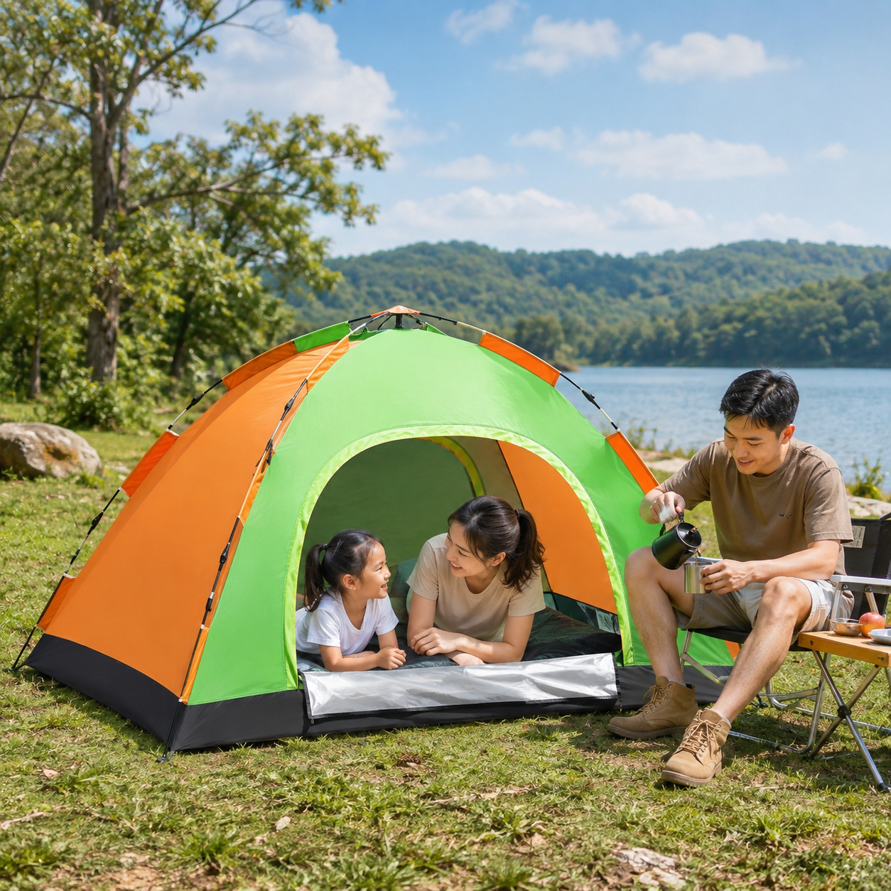 خيمة أوتوماتيكية لشخصين 200×120×110 سم | Yibo Huwai Automatic Camping Tent