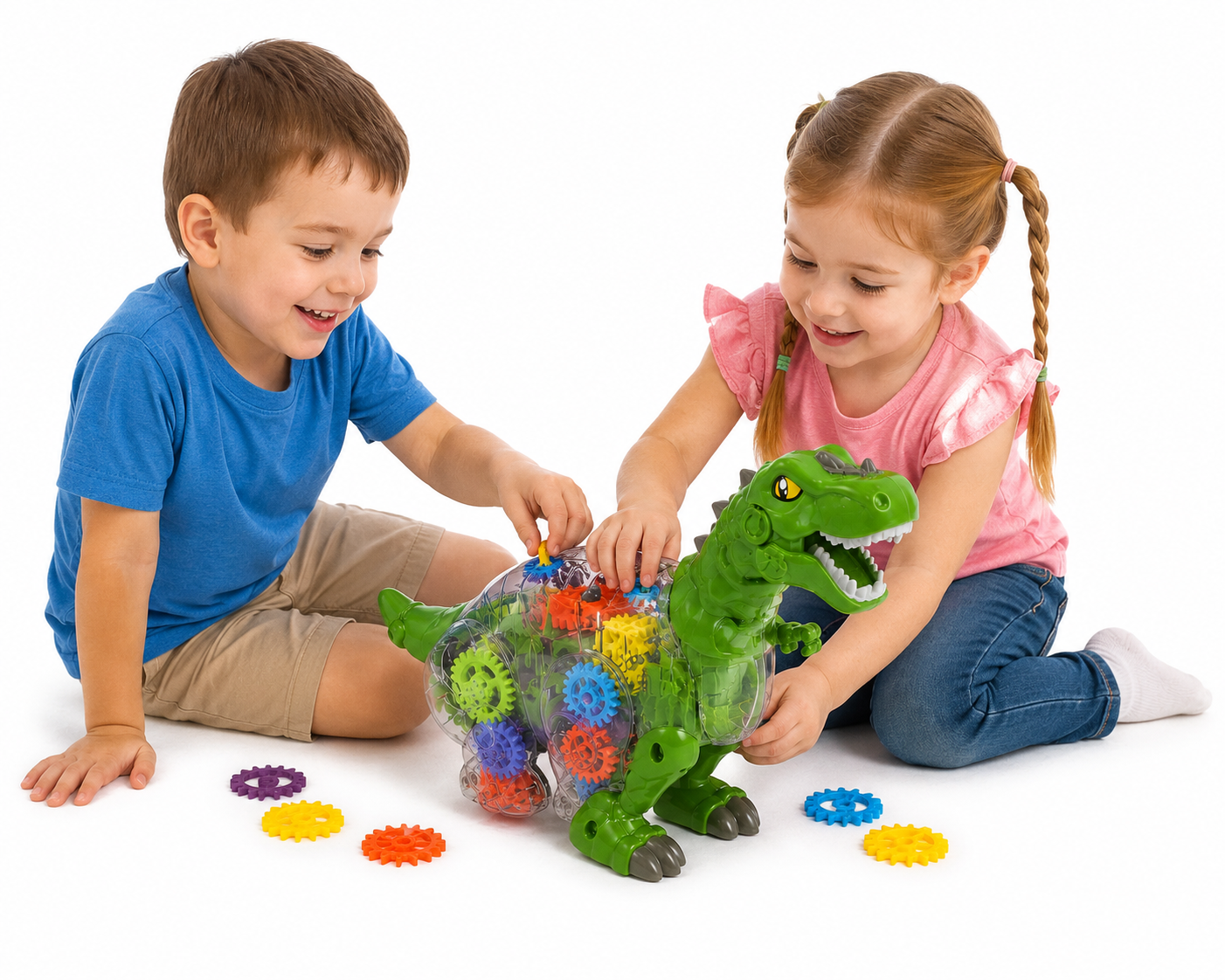 1) ديناصور تروس مضيء ومتحرك | Gear Dinosaur Toy