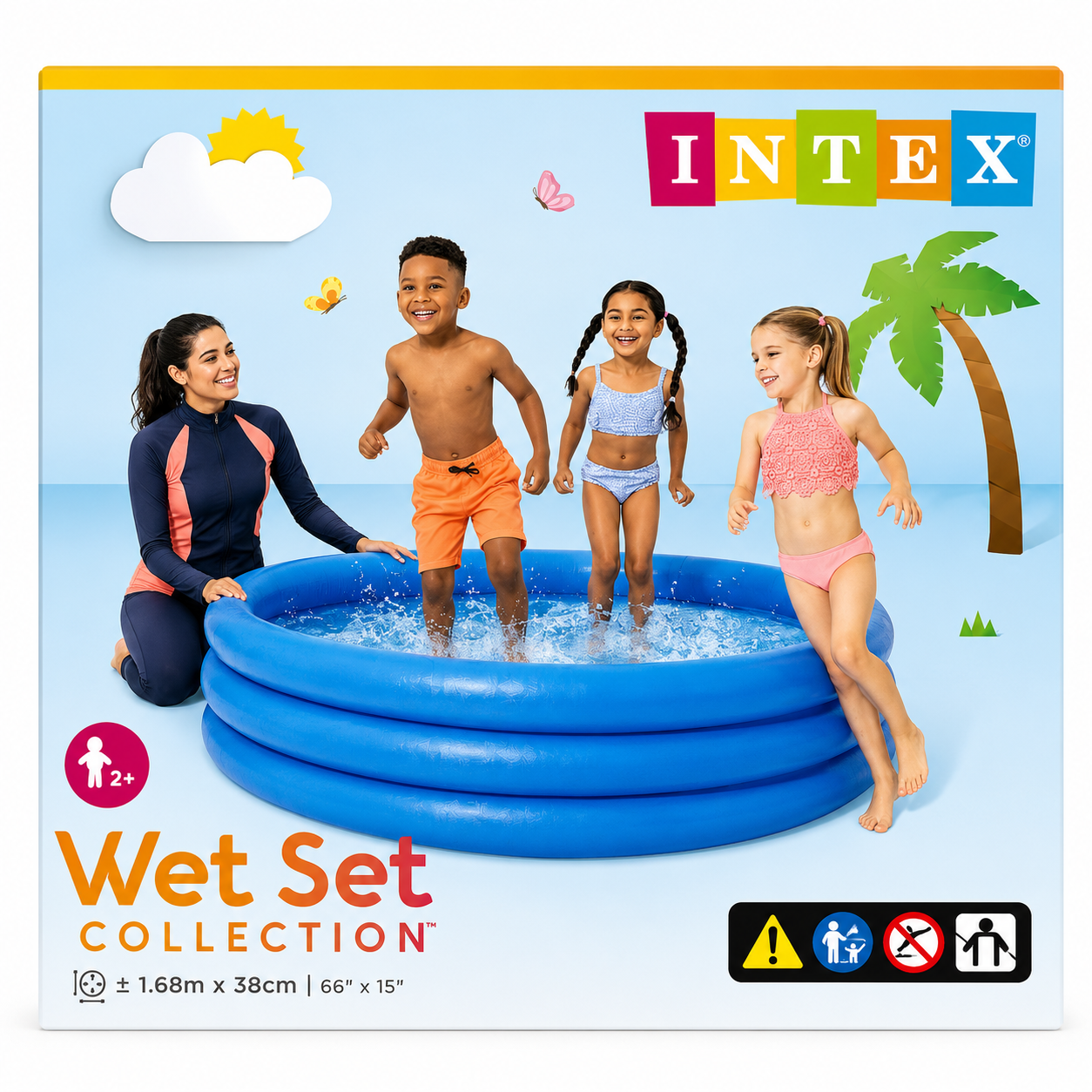مسبح أطفال INTEX Wet Set أزرق لعمر سنتين فما فوق بحجم 1.68m × 38cm