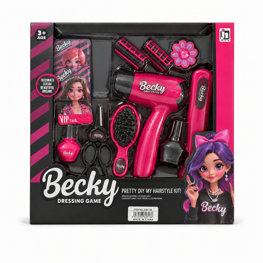 طقم تصفيف الشعر بيكي للبنات | Becky Hair Styling Dressing Game Kit