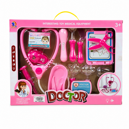 طقم أدوات الطبيب للأطفال باللون الوردي | Kids Doctor Medical Equipment Set