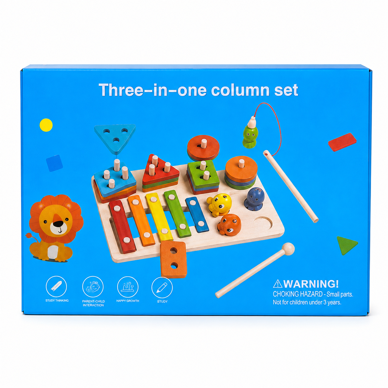 🧩 لعبة تعليمية خشبية 3 في 1 | Three-in-One Wooden Learning Set