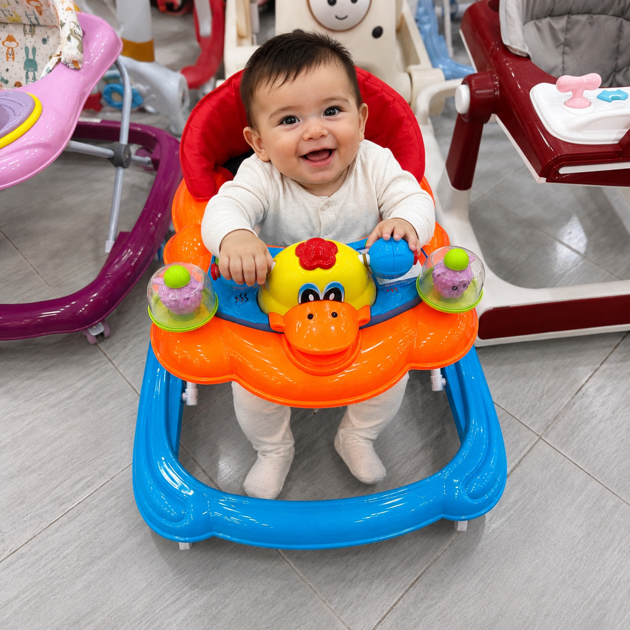 مشاية أطفال بلوحة ألعاب وتصميم البطة | Baby Walker with Activity Tray
