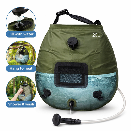 • حقيبة مياه للتخييم والرحلات – Portable Water Storage Bag with Hose حل عملي ومميز لحمل الماء واستعماله بسهولة أثناء التخييم، السفر، والأنشطة الخارجية