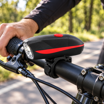 ضوء دراجة بمنبه صوتي 7588 قابل للشحن | 7588 Speaker Bicycle Light
