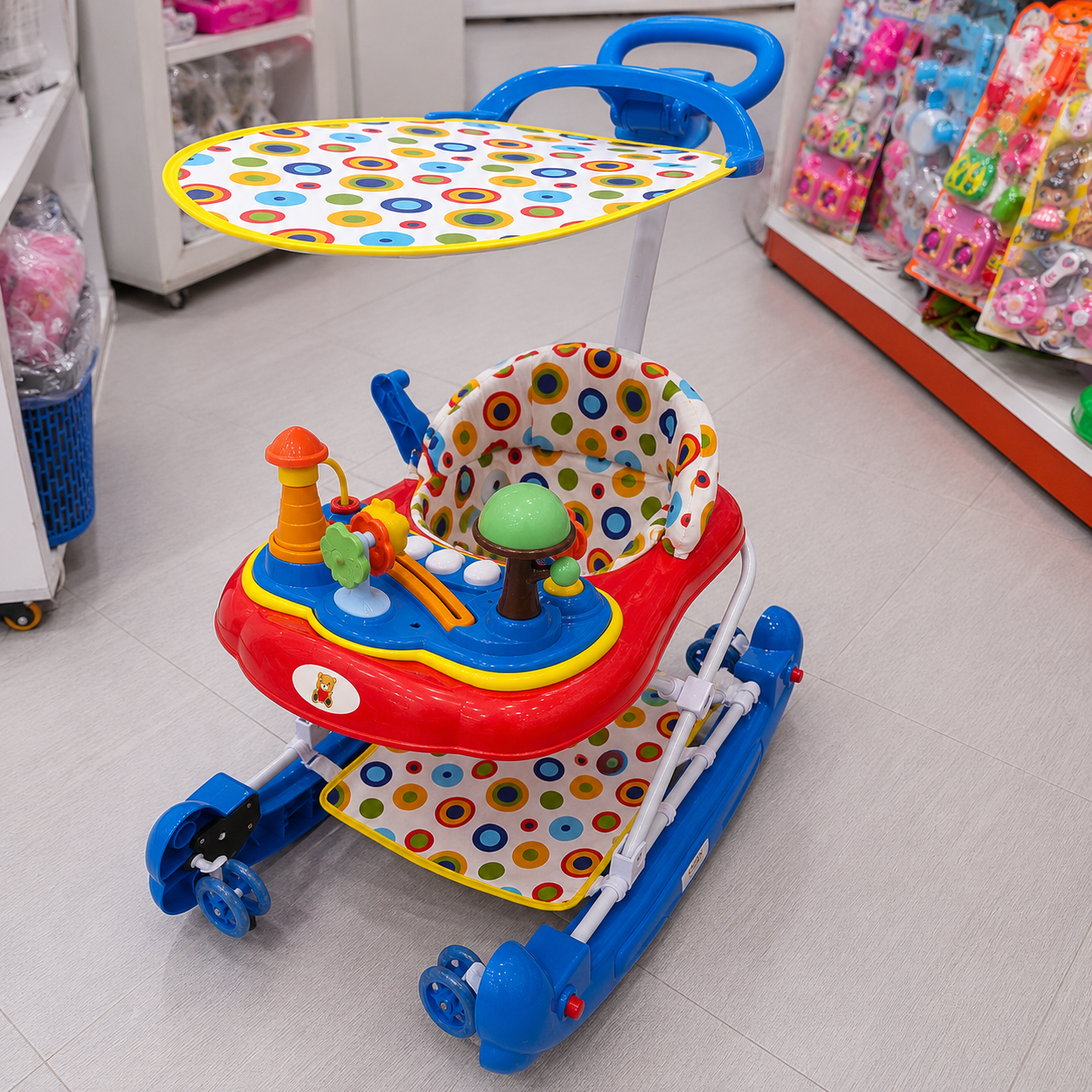 مشاية أطفال متعددة الوظائف مع مظلة وألعاب | Multifunction Baby Walker with Canopy &amp; Activity Toys