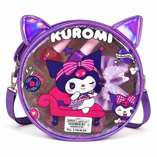 حقيبة مكياج للأطفال بتصميم بنفسجي | Kuromi Kids Make-Up Bag Set