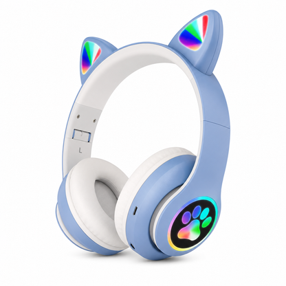 سماعة رأس بأذنين قطة مضيئة M28 | M28 Cat Ear Wireless LED Headset
