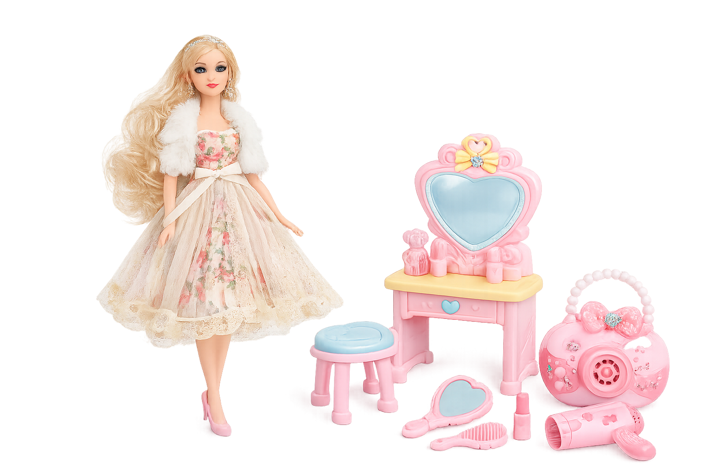 دمية أزياء مع إكسسوارات | Fashion Girl Doll Playset
