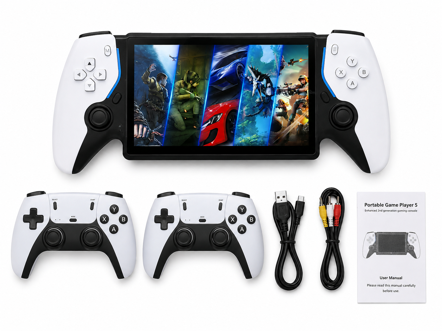 جهاز ألعاب محمول Portable Game Player 5 بشاشة كبيرة وذراعي تحكم لاسلكيين | Portable Game Console