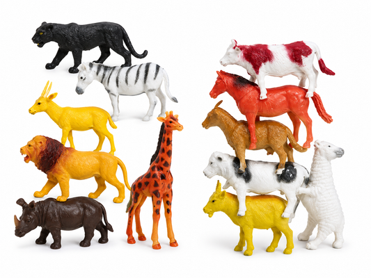 طقم مجسمات حيوانات المملكة الحيوانية | Animal Kingdom Wild Animal Figures Set