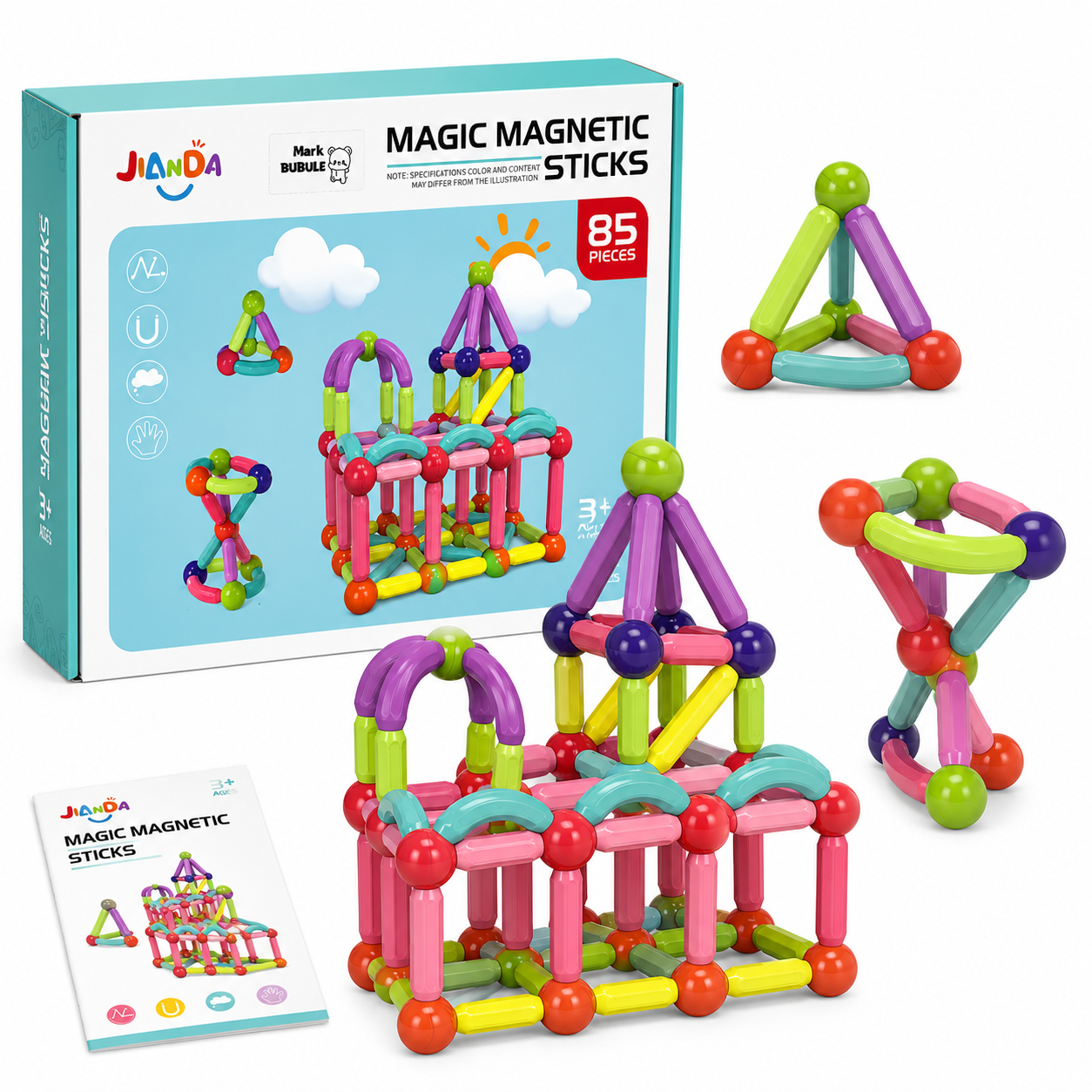 لعبة العصي المغناطيسية Magic Magnetic Sticks متوفرة بـ5 أحجام | Jeu de bâtons magnétiques Magic Magnetic Sticks disponible en 5 tailles