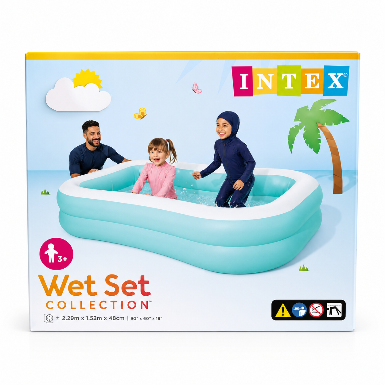 مسبح أطفال INTEX Wet Set لعمر 3 سنوات فما فوق بحجم 2.29m × 1.52m × 48cm