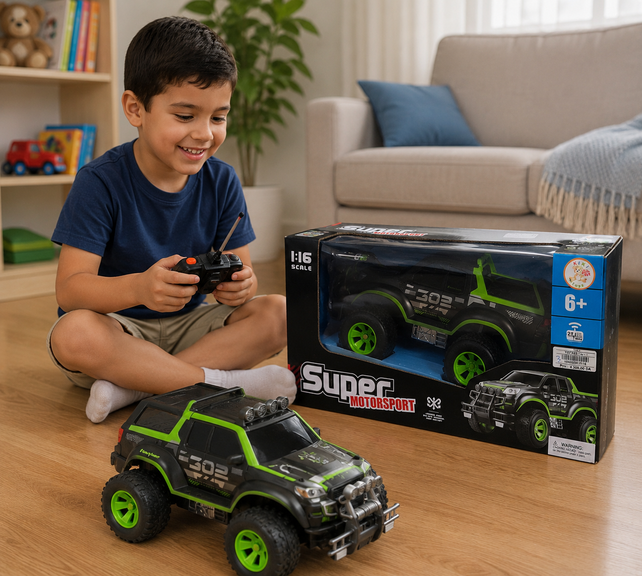 سيارة دفع رباعي بالريموت كنترول 1:16 | Super Motorsport RC Off-Road Pickup Truck