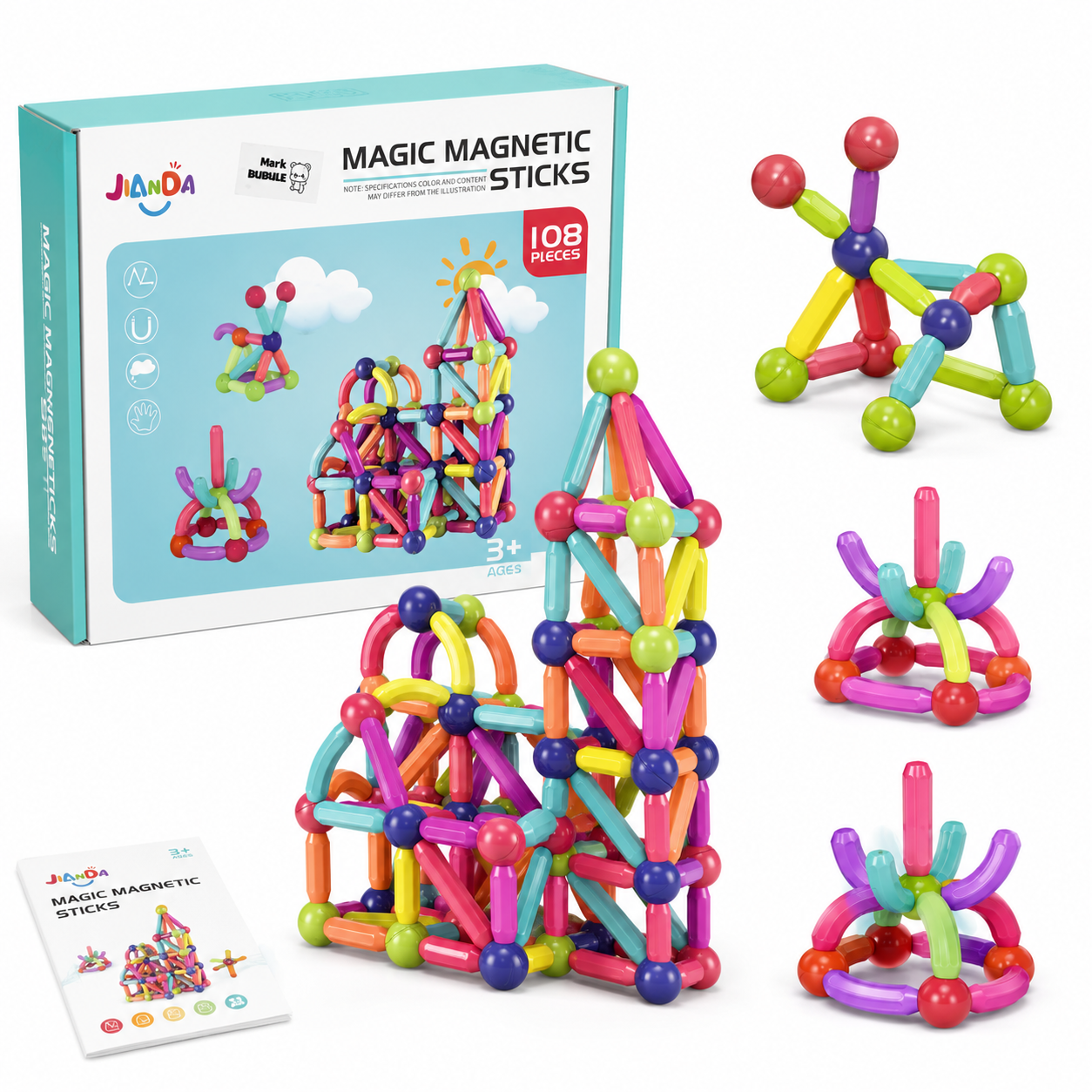 لعبة العصي المغناطيسية Magic Magnetic Sticks متوفرة بـ5 أحجام | Jeu de bâtons magnétiques Magic Magnetic Sticks disponible en 5 tailles