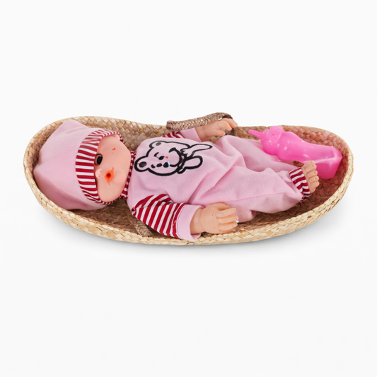 دمية أطفال مع سلة – Baby Doll with Basket لعبة رائعة تضيف لمسة من المرح والحنان لعالم الأطفال