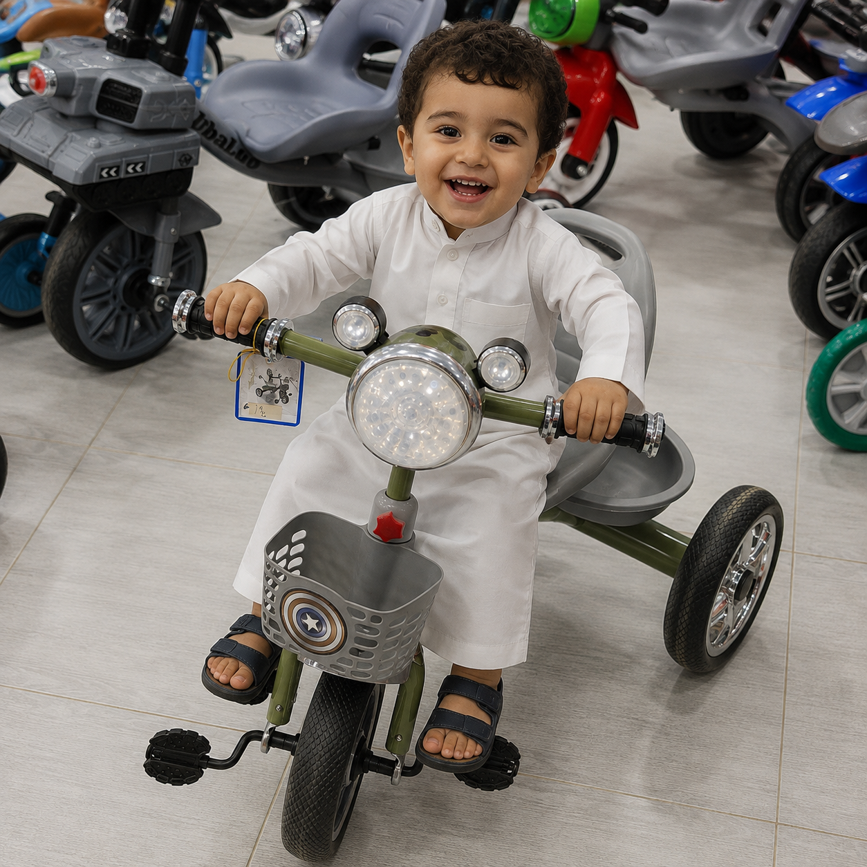 دراجة ثلاثية للأطفال بمقعد وسلة أمامية | Kids Tricycle with Front Basket