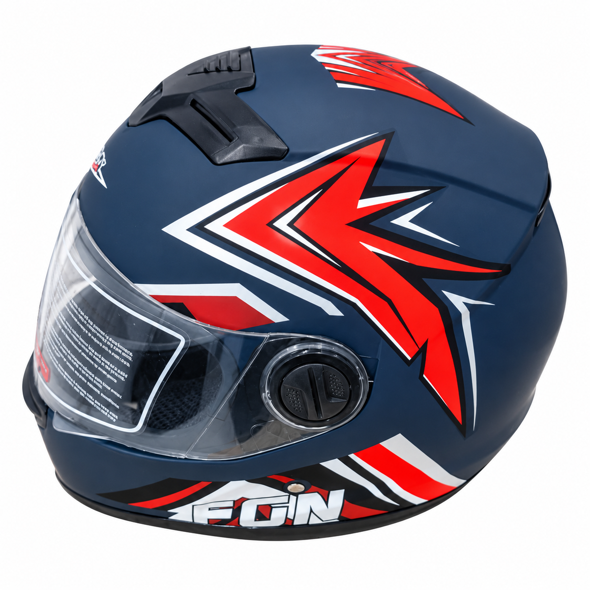 خوذة دراجة نارية FGN-816 بزجاج واقٍ – أسود وبرتقالي FGN-816 Motorcycle Helmet with Visor