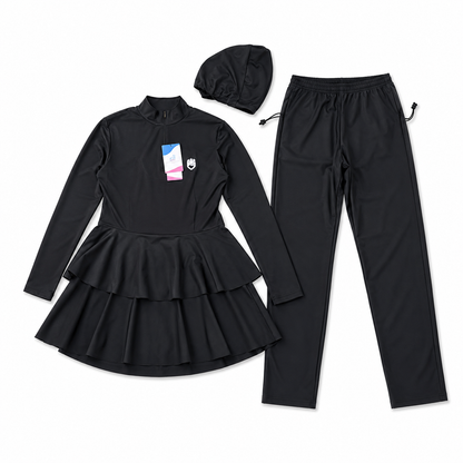 بدلة سباحة محتشمة نسائية مع قبعة – مقاس L | Modest Women Swimwear Set with Cap