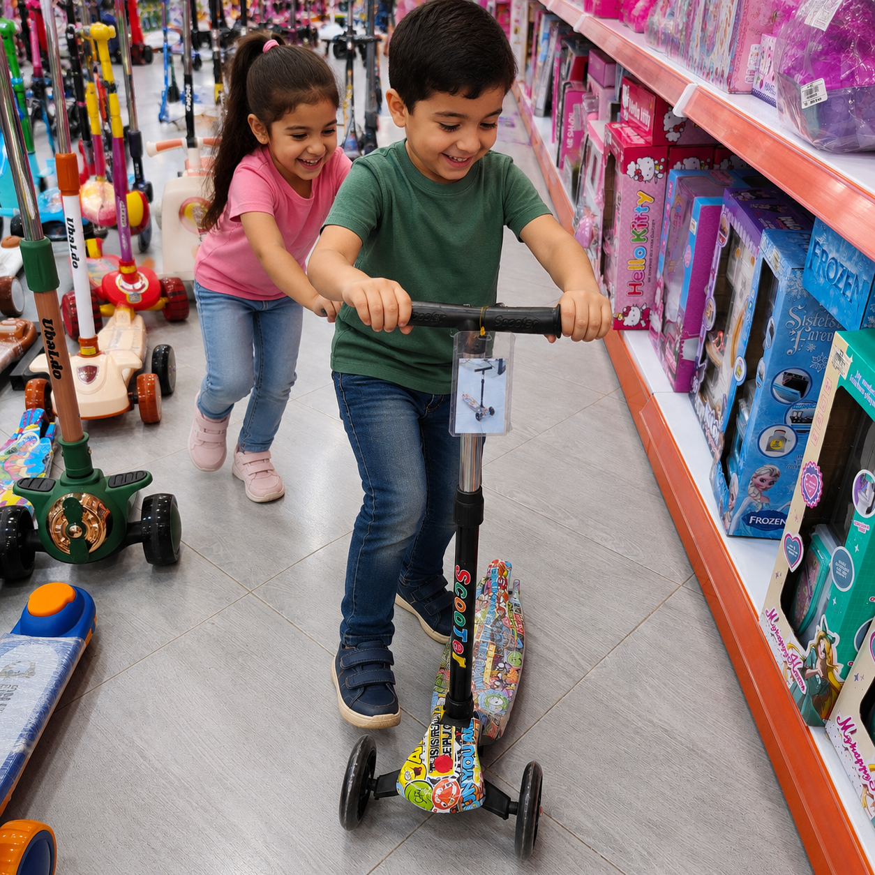 تروتينات أطفال 3 عجلات بتصميم ملوّن | Kids Scooter 3 Wheels