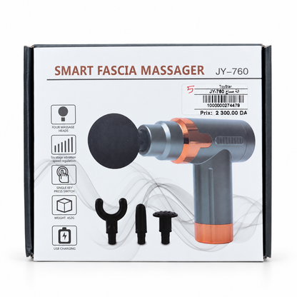 مسدس مساج ذكي JY-760 مع 4 رؤوس | JY-760 Smart Fascia Massage Gun