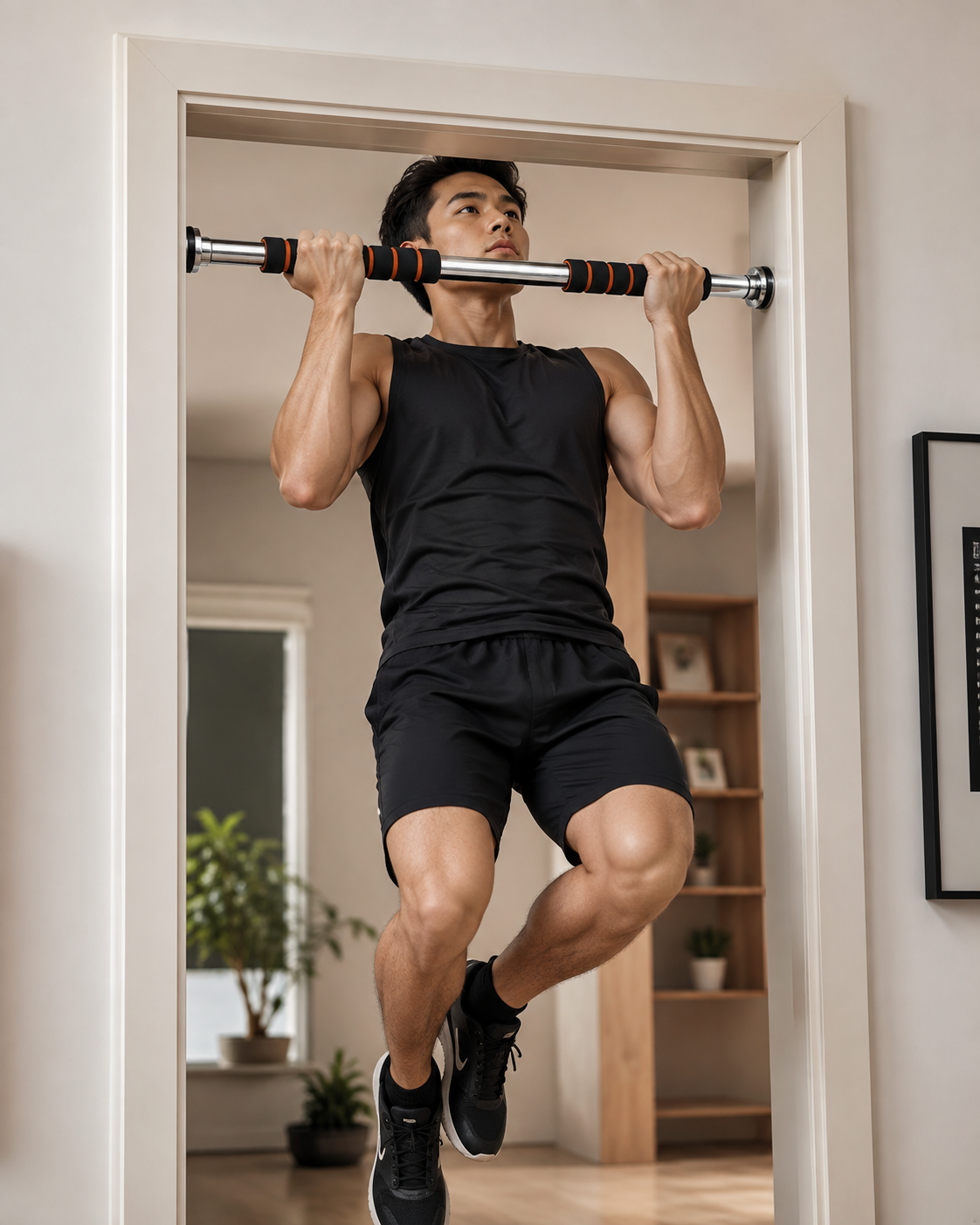 بار عقلة قابل للتعديل للباب 60–100 سم | Adjustable Doorway Pull-Up Bar