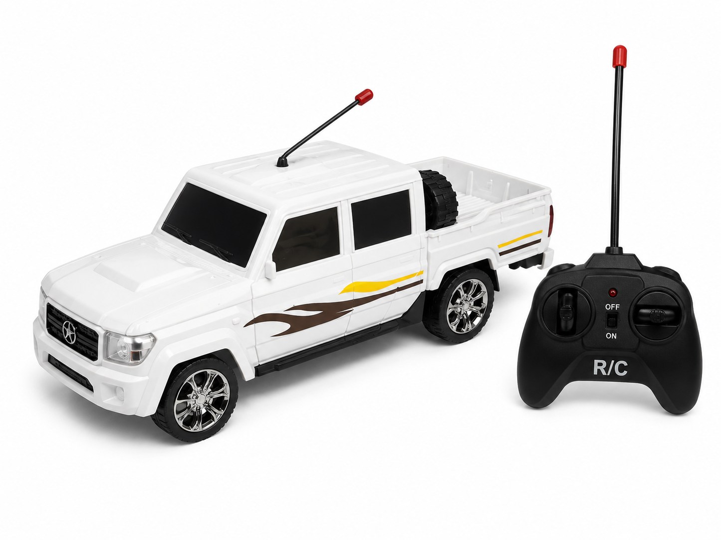 سيارة بيك أب ريموت كنترول بيضاء | White R/C Pickup Model Car