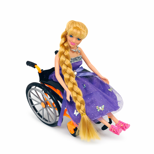 دمية بيوتي فاشن ستايل مع كرسي متحرك – Beauty Fashion Style Doll Set